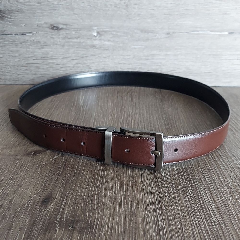 Perry Ellis Reversible Belt Black Brown 36